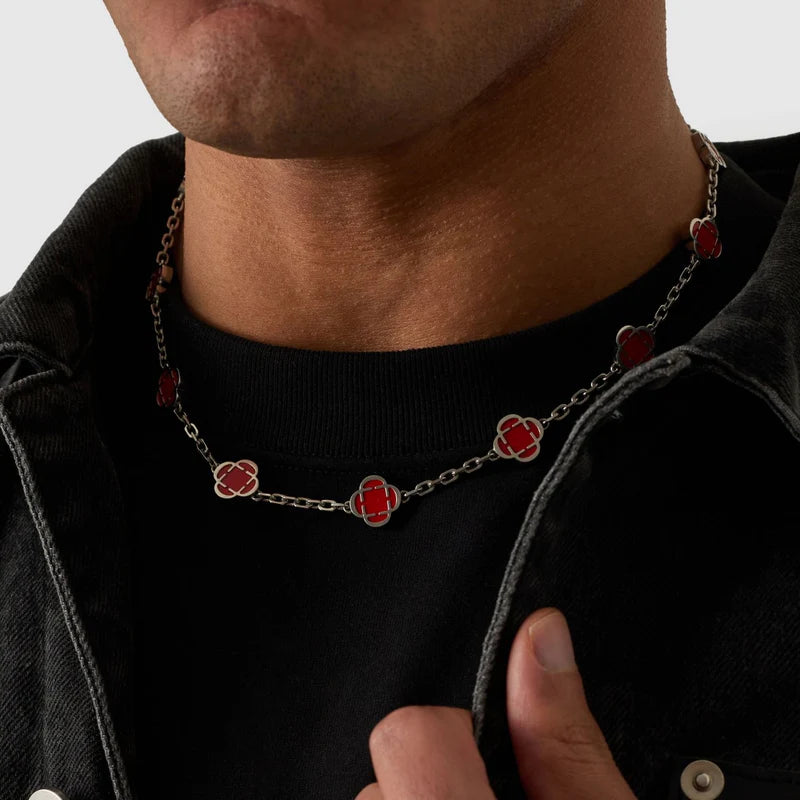 Fortis Clover Link Necklace (Silver)