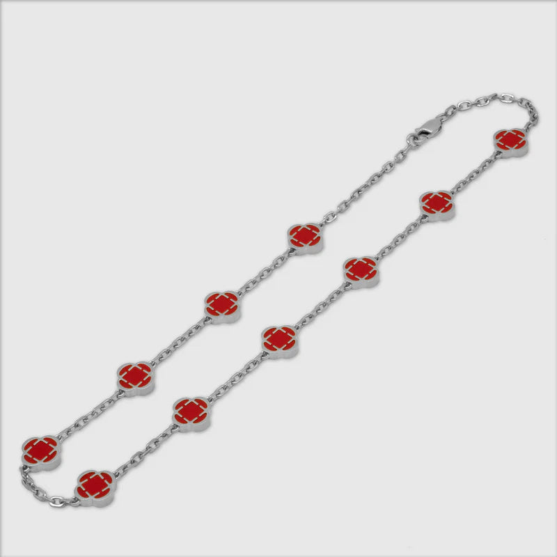 Fortis Clover Link Necklace (Silver)